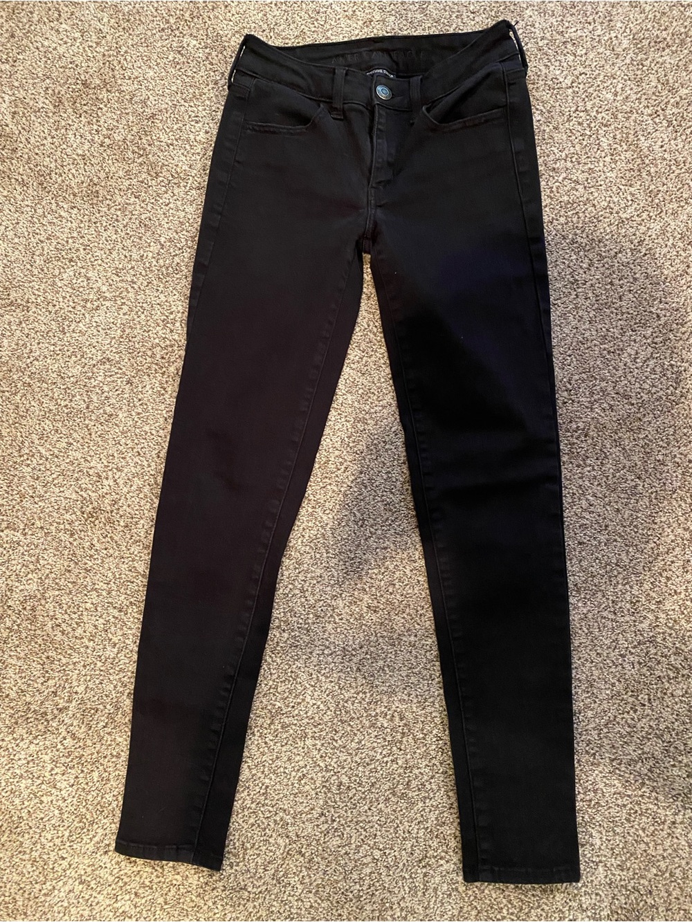 American Eagle Outfitters Next Level stretch Jegging black denim size 2 regular